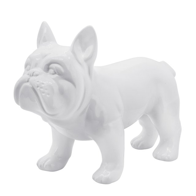 Bulldog Decorativo en Cerámica Blanca Corner Home & Garden Bulldog, decorativo, cerámica
