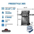 thumbnail image 2 of Napoleon Freestyle 365 Natural Gas Outdoor Grill, Graphite Grey  3-Burner BBQ with Stainless Steel Cooking Grates, 2 of 8