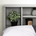 thumbnail image 5 of Pemberly Row Wood Full-Queen Bookcase Headboard in Soft Gray, 5 of 9