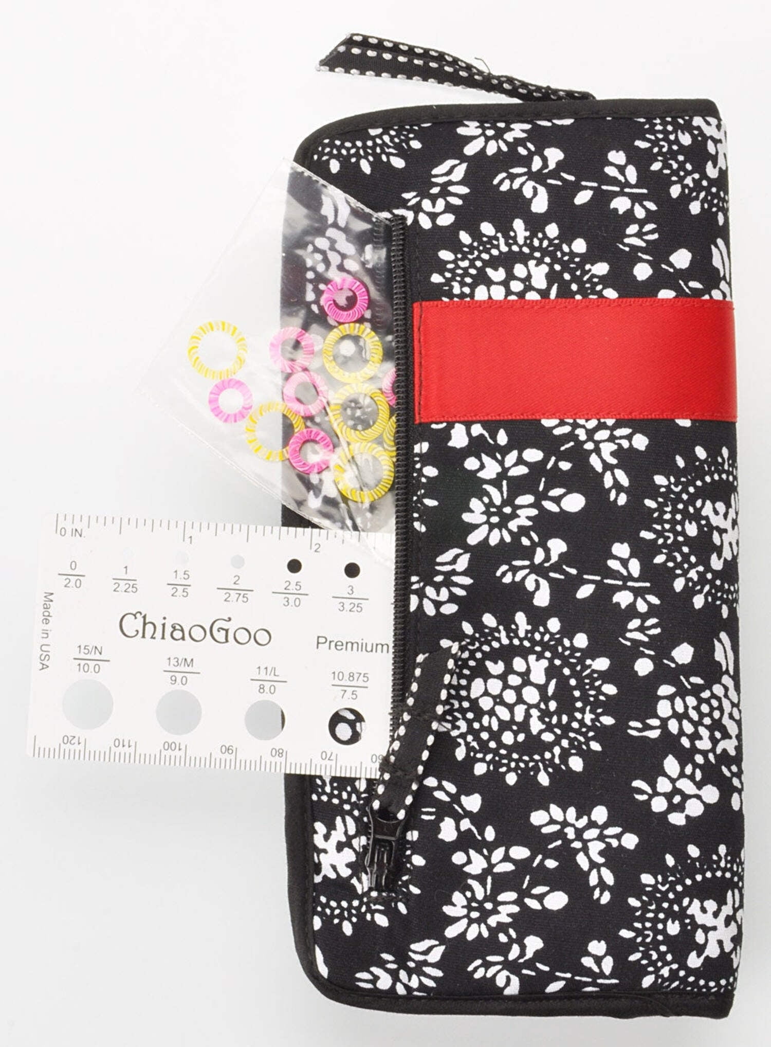 ChiaoGoo Double Point Stainless Steel Knitting Needle 6" Set-Red Ribbon