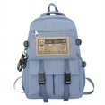 thumbnail image 4 of Casual Large Capacity Letter Patch Backpack, Fashion Student Backpack, 4 of 5