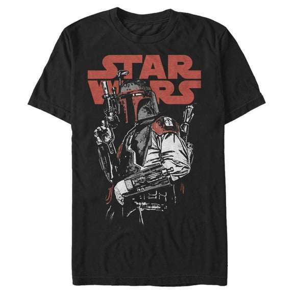 Men's Star Wars Boba Fett Grunge Bounty Hunter  Graphic Tee Black Small