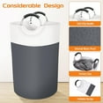 thumbnail image 4 of 75L Laundry Basket, Freestanding Laundry Hamper, Collapsible Dirty Clothes Hamper,  Fabric with  Protected  Handles for College, Dorm, Family (Gray), 4 of 7