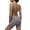 Grey, variant on One Piece Workout Jumpsuits for Women Backless Tummy Control Bodysuit Shorts V Back Scrunch Yoga Romper
