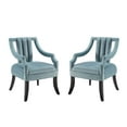 thumbnail image 2 of Modway Harken Performance Velvet Accent Arm Chair in Light Blue (Set of 2), 2 of 7