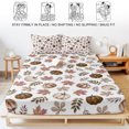 thumbnail image 5 of Cal.King Size Fitted Sheet Set - Vintage Pumpkins Fall 3 Piece Bedding Sets 16" Deep Pocket Fitted Sheet with 2 Pillowcases, Beige Botanical Thanksgiving Brushed Microfiber Hotel Luxury Bed Sheets, 5 of 9