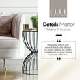 thumbnail image 5 of Elle Decor Cami Modern Hourglass End Table with Metal Top for Bedroom Black, 5 of 5