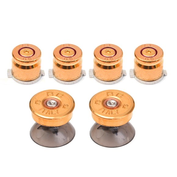 Trayknick Metal Bullet Buttons Thumbstick Kit for Sony PS3 PS4 Controller 6Pcs
