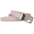 thumbnail image 4 of Leather Ratchet Belt for Women, Trim to Fit 18"- 44" Waist, Automatic Slide Buckle, No Holes, Gift Box by CANDOR AND CLASS (W726 Gunmetal / Mauve 30mm width, Small), 4 of 8