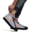 thumbnail image 5 of 4th Of July Red White And Blue Wine Patriotic High Top Canvas Shoes Sneakers Black Size 5, 5 of 7