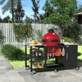 thumbnail image 6 of GDLF Table Compatible with Big Green Egg Grill Heavy Duty Metal Green Egg Stand with Accessories Storage, 6 of 7