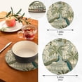 thumbnail image 4 of SKYSONIC Vintage Peacock Pot Holders Trivets, 2 Pcs Heat Resistant Trivets,Tropical Leaves Cotton Thread Weave Mats for Hot Pads Pans Pot Bowl Teapot for Kitchen Decor, 4 of 7