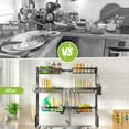 thumbnail image 3 of Over The Sink Dish Drying Rack, 24.8"-35.4" Expandable Length & Height,3-Tiers Large Dish Drying Rack Stainless Steel Dish Racks for Kitchen Counter, 3 of 10