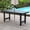 Black, variant on Noble House 67" Rectangular Outdoor Dining Table with Umbrella Hole, All-Weather Wood Grain Family Table, Gray