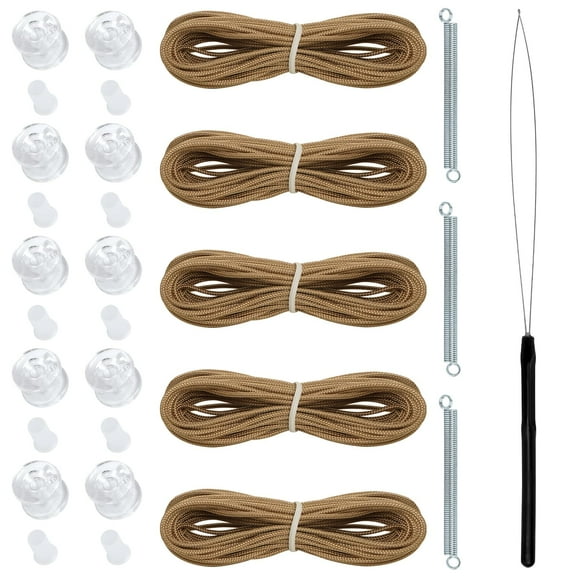 3 Set RV Blinds Repair Kit for Camper Window, Pleated RV Shade Repair Kit, Camper Blinds String Maintain for Day Night Pleated Window Shade-Tan