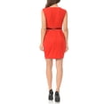 thumbnail image 3 of Auliné Collection Women's Color Office Workwear Sleeveless Sheath Dress Red Medium, 3 of 3