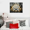 thumbnail image 4 of COMIO  Lotus Flower Wall Decor Trendy Silver Golden Flower Painting Canvas Prints Art Zen Lotus Picture Artwork for Living Room Yoga Meditation Spiritual Decor Framed Ready to Hang, 4 of 4