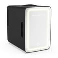 thumbnail image 4 of 9 Can Beauty Lighted Mirror Countertop Mini Fridge Black, 4 of 5