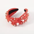 thumbnail image 4 of beishanbush Heardband Fashion Headbands for Women Girls Headbands Vintage Headband Wide Top Knot Pearls Hair Hoops for Casual Wedding Orange, 4 of 4