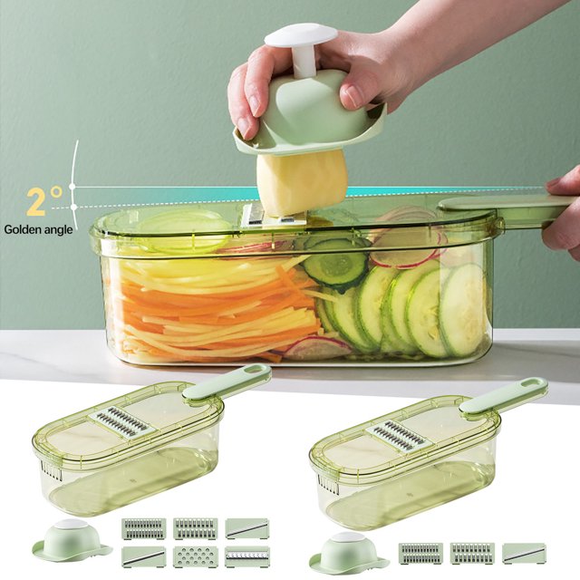 Ganfancp Vegetales Rallados Artefacto de Cocina Rábanos Patatas Ralladas Rallador de Mano Multifuncional Ofertas y Liquidaciones 1X Trituradora, 3X Cuchillas, 1X Guardamanos