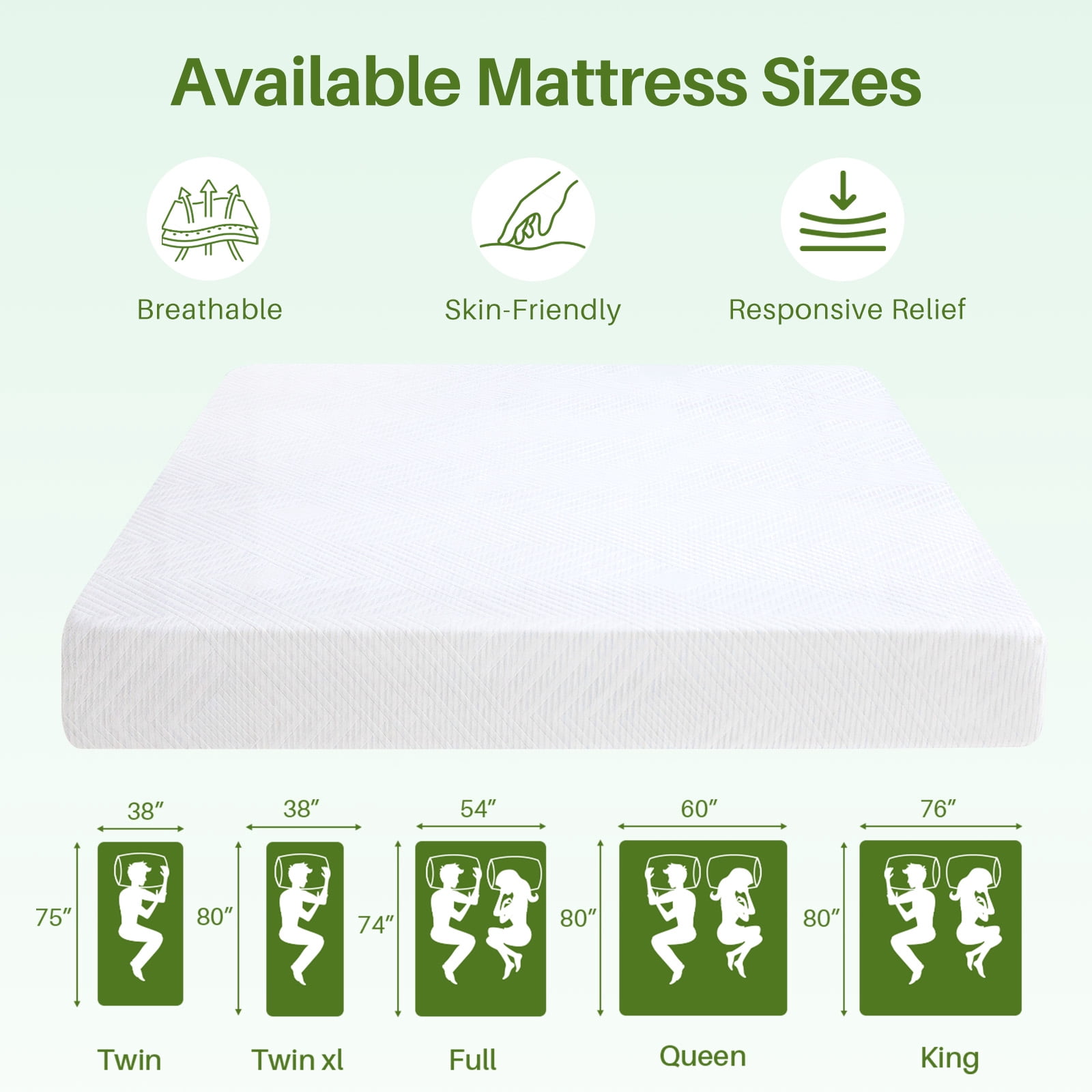 6 Inch Twin Gel Memory Foam Mattress， Medium-Firm Mattress in a box，Strong Support for Kids & Adults, Pressure Relief
