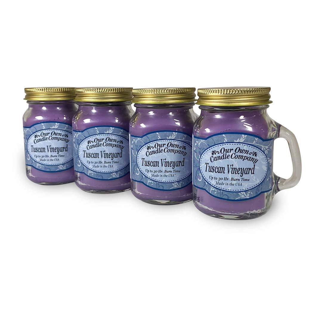 Our Own Candle Company Tuscan Vineyard Scented Mini Mason Jar Candle, 3