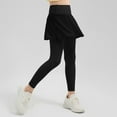 thumbnail image 2 of BLVB Kid Girls' Skirted Leggings Stretchy High Waisted Athletic Tennis Workout Yoga Pants with Pockets, 2 of 7