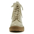 thumbnail image 2 of Soda Women Combat Army Military Motorcycle Riding Platform Lug Boots Side Zipper FIRM-S Beige Bone Patent 6.5, 2 of 4