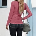 thumbnail image 3 of Womens Henley Blouse T Shirts V Neck Long Sleeve Pullover Button Tunic Shirt Tops, 3 of 3