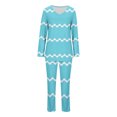 thumbnail image 6 of CLOISE Sleepwear for Women Pajama Set Two Piece Comfortable Long Sleeve Sleepwear Shirts and Soft Lounge Pants Sleep Sets Casual Striped Printed Cute Nightwear, 6 of 6