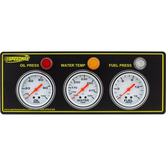 3-Gauge Panel w/ Warning Light, Oil Pres/Water Temp/Fuel Pres