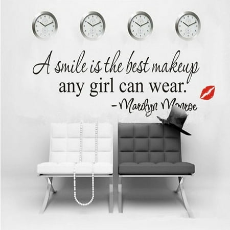 A smile is the best makeup-MARILYN MONROE WALL STICKER PAPER QUOTE DECAL ART (State Of Decay Best Home)
