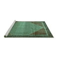 thumbnail image 2 of Ahgly Company Machine Washable Indoor Square Persian Turquoise Blue Traditional Area Rugs, 3' Square, 2 of 4