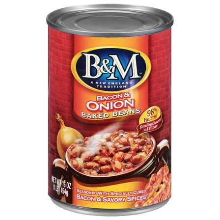B&M Bacon & Onion Baked Beans, Shelf-Stable, 16 oz Can