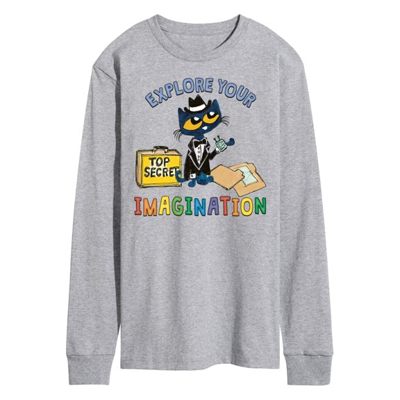 Pete The Cat - Top Secret Explore Your Imagination - Men's Long Sleeve T-Shirt