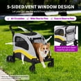 thumbnail image 3 of Extra Large Dog Stroller – Folds Flat, 160 Lbs Capacity Pet Stroller Wagon with 360° Rotating Front Wheels, Adjustable Handle, Ventilated Mesh & Storage Pocket, Easy Clean, 3 of 15