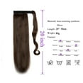 thumbnail image 3 of LELINTA Clip in Ponytail Hair Extensions Brown Curly Corn Wave Clip in Hair Pieces for Women Synthetic 20 Inch Long Natural Straight Ponytail Wrap Around Ponytail Black Hairpiece, 3 of 8