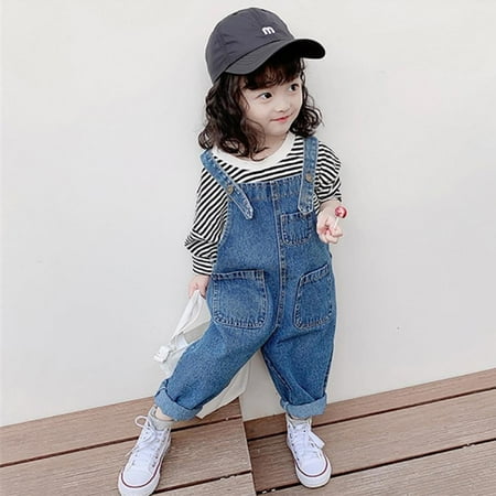 

Bullpiano Baby Denim Overalls Pants Children Autumn Infant Rompers Child Bib Pants Kids Boy Girl Trousers For Toddler Longs Jeans
