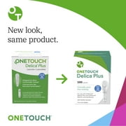OneTouch Delica Plus Lancets for Diabetes Testing | Extra Fine 33-Gauge for Blood Test | Diabetic Supplies for Blood Sugar Monitor | For Lancing Device, 100 Count
