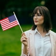 thumbnail image 4 of Small US Flags On Stick 4 X 6 Inch Mini Hand Held Stick Flags with Spear Top Solid Wooden Flag for Party Sports Events Patriotic Festival 4th Of July Decorations, 4 of 9