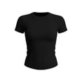 thumbnail image 6 of PFRNLF Womens Slim Fitted Tops Soft Crewneck Stretchy Short Sleeve T Shirt Summer Basic Tee, 6 of 6