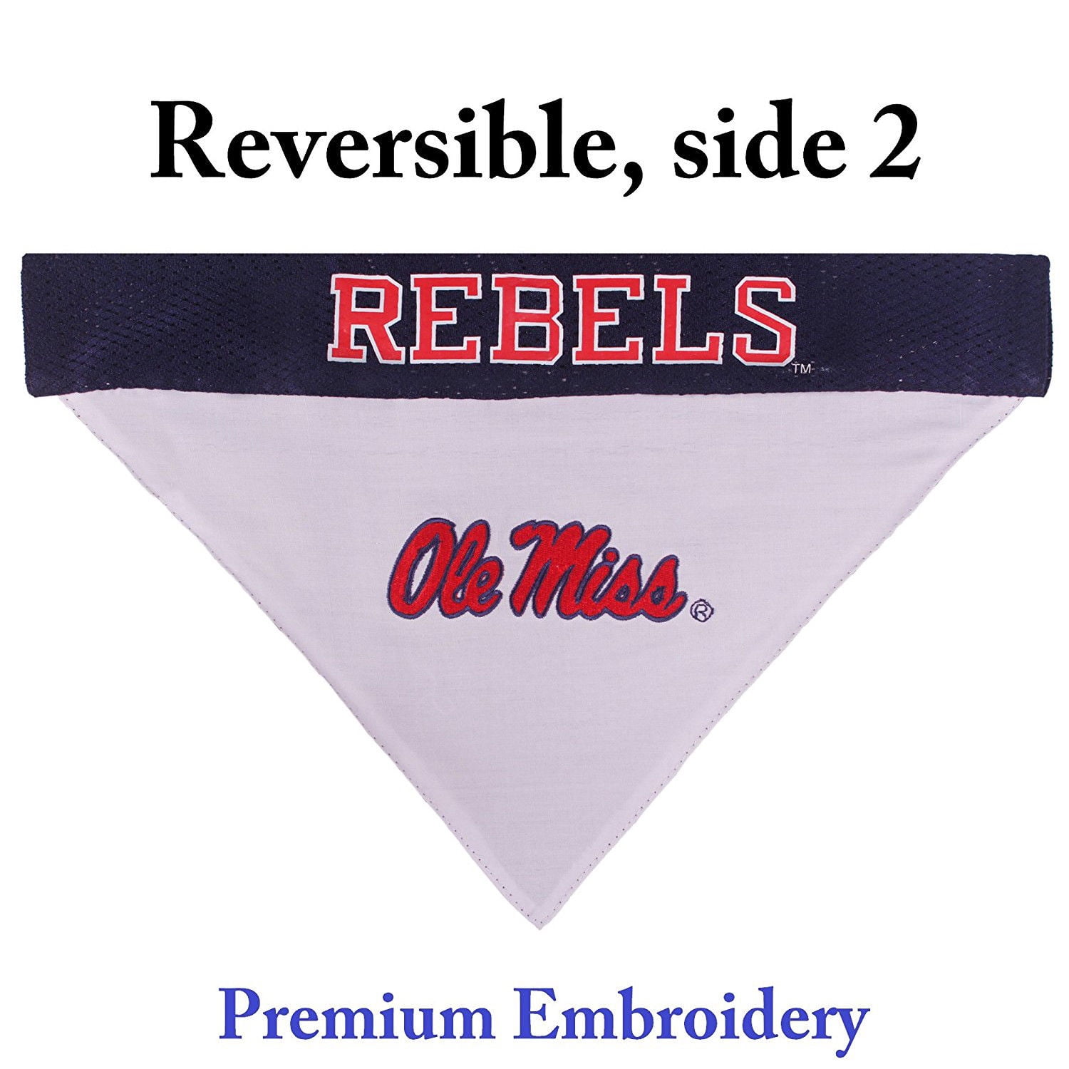 Pets First Collegiate Ole Miss Reversible Bandana -Home & Away