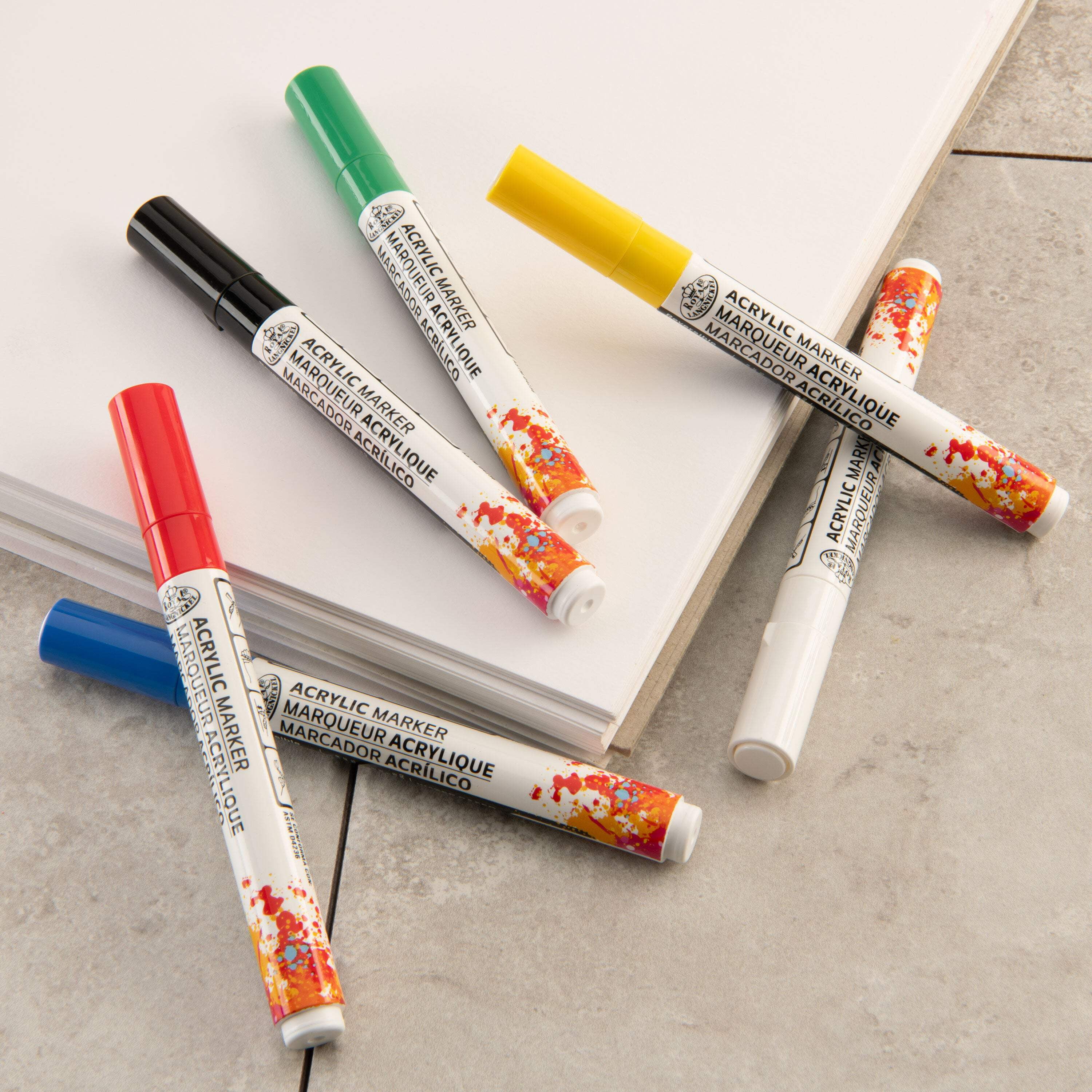 Royal & Langnickel, Acrylic Marker Set, 6 Piece, Reversible Tips