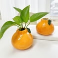 thumbnail image 4 of ERTZAE&nbsp;Cute Small Ceramic Orange Vase for Fresh Flowers,Decorative Plant Pot Home Decor Table Centerpiece,Orange-Shaped Ceramic Bud Vase,Sunny Accent for Living Room Desk or Bedroom Nightstand, 4 of 6