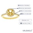 thumbnail image 5 of Vir Jewels 1/3 CTTW Diamond Semi Mount Engagement Ring 14K Yellow Gold Round Halo Prong Set Size 6, 5 of 7