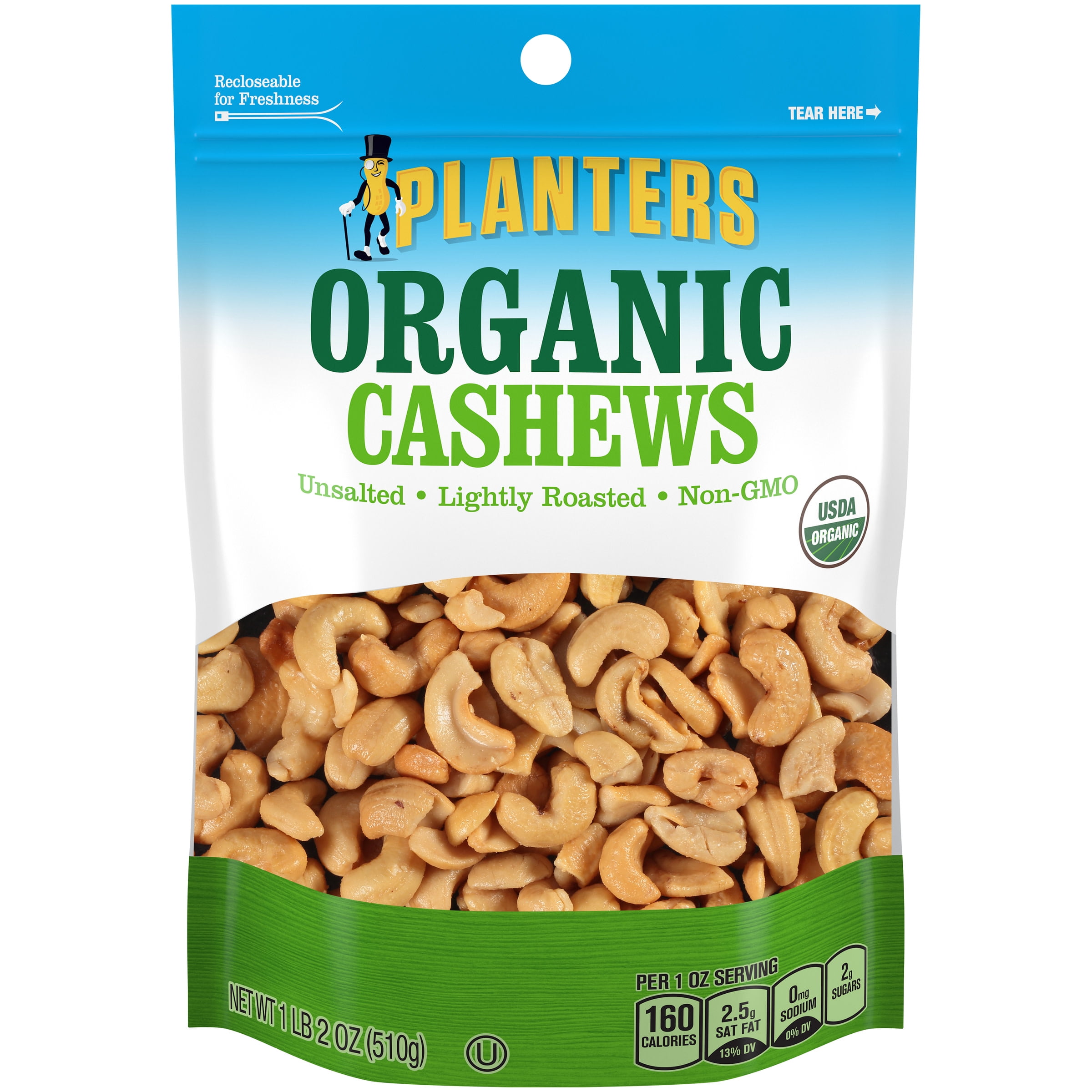 Planters Organic Cashews 18 oz Bag