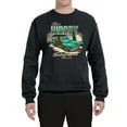 thumbnail image 2 of Wild Bobby, 1946 Vintage Ford Woody Chasing Waves Cars and Trucks Unisex Crewneck Graphic Sweatshirt, Black, Small, 2 of 3