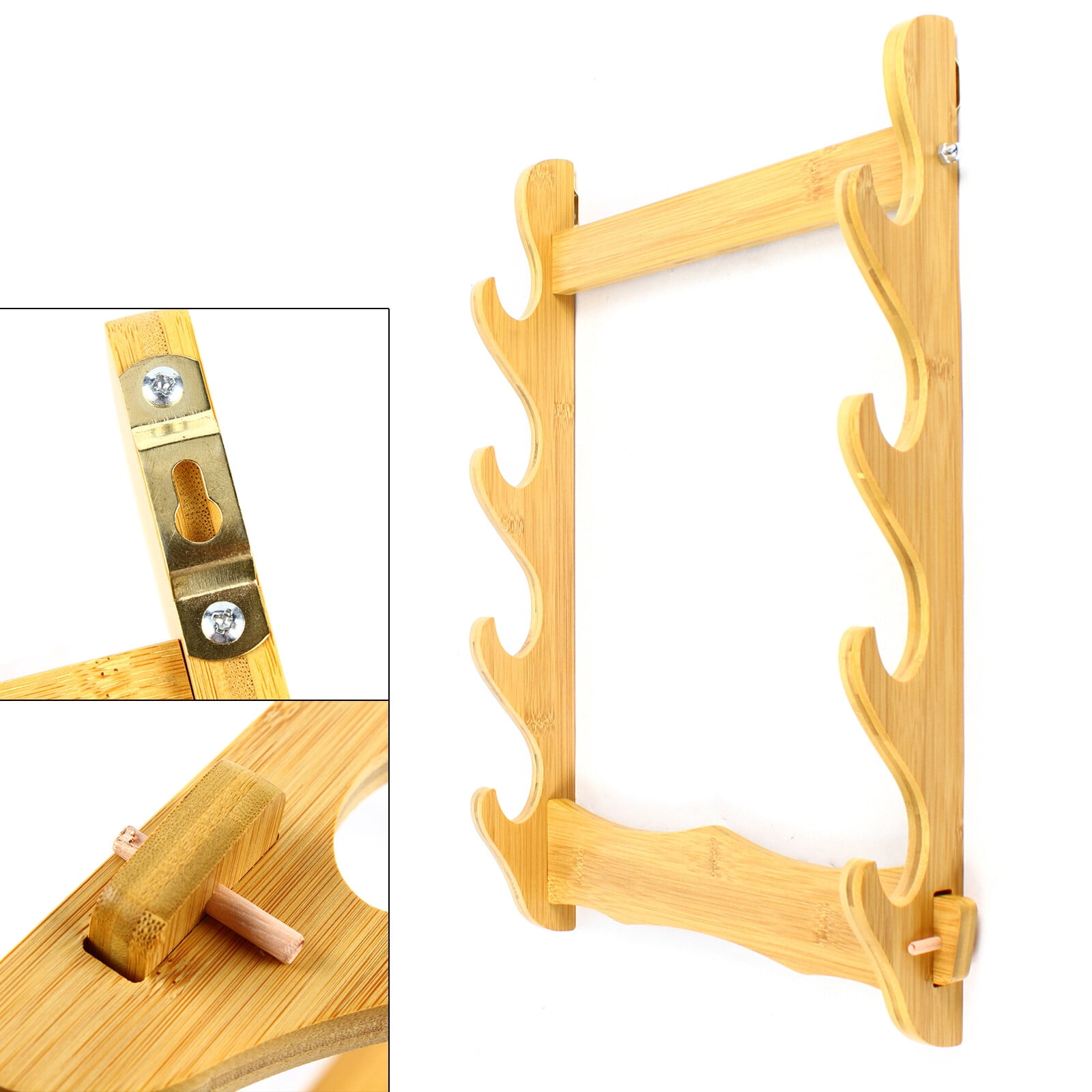 DENEST 4 Wall Mount Wooden  Natural Wood Finish Gun Storage Shelf Holder