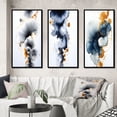 thumbnail image 1 of Designart "Miracle Abstract Ink Cloud with a Touch of Gold VI" Abstract Painting Framed Wall Art Set Of 3 - Blue Modern Frame Gallery Wall Set For Home Decor, 1 of 6
