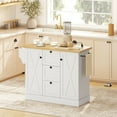 thumbnail image 2 of HOMCOM Kitchen Island with Power Outlet Soft-Close Doors Kitchen Cart White, 2 of 10
